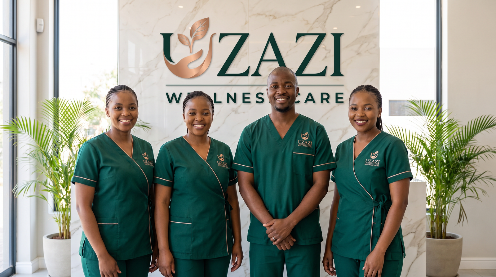The Uzazi Wellness Care team in branded uniforms